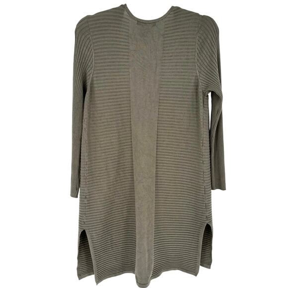 Alexandra + Oak Olive Green Ribbed Open Front Long Cardigan Sweater Size XXL - Picture 4 of 5